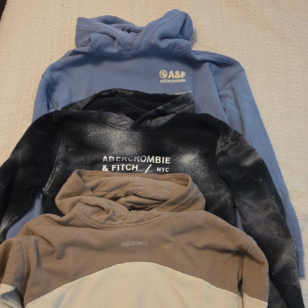 Abercrombie Kids Blue, Black, and Tan Hoodies